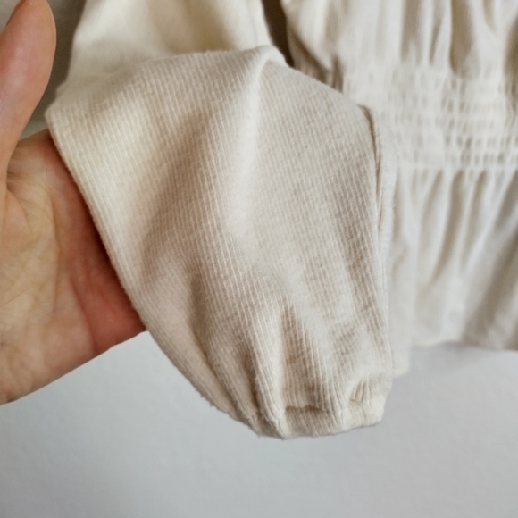 NWT Madewell Plush Smocked Square-Neck Top sz L - Picture 3 of 8